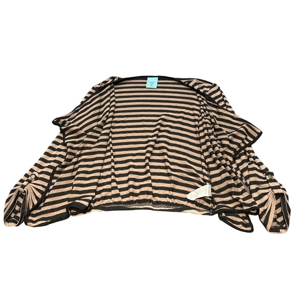 Y2K HIP HAPPENING IN THE PRESENT brown/black striped cardigan, size medium. - Picture 3 of 5